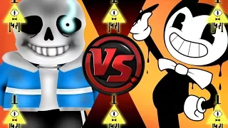 Bendy and the Ink Machine vs Bill Cipher vs Sans (Undertale)! Cartoon Fight Night!