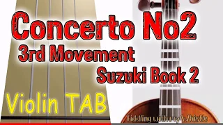 Concerto No2 - 3rd Movement - F Seitz - Suzuki Book 4 - Violin - Play Along Tab Tutorial