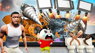 New Multiverse Titan Tv Man & Ultra Drill Man Vs Clown Skibidi Toilet In Gta 5 || TAMIL || GTA 5