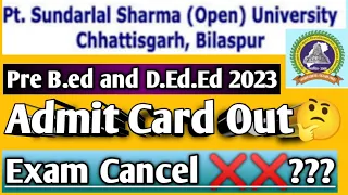 PSSOU Pre bed and deled admit card out 2023