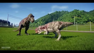 Tyrannosaurus Rex vs Ceratosaurus vs Triceratops | Jurassic World Evolution