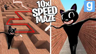 Cartoon Cat... but 10x FASTER in a MAZE! (Garry's Mod Sandbox) | JustJoeKing
