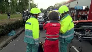 Frontale aanrijding Beverwaardseweg Rotterdam