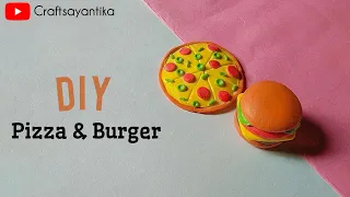 6/50 days with clay: Pizza🍕 & Burger🍔 #crafts #explore #clayart