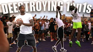 TRAVIS HUNTER PLAYS QB AT DEESTROYING 1ON1s (Denver NFL tour 1v1s)