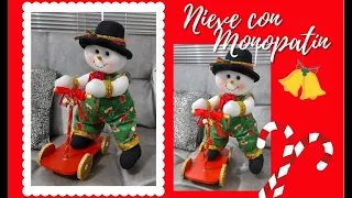 Muñeco de nieve en MONOPATÍN | tutorial con MOLDES INCLUIDOS