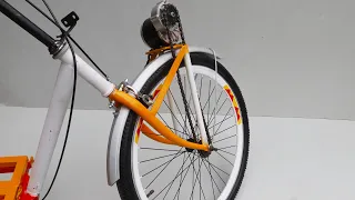 Build An Amazing Electric Bike From A Piece Of Damaged Bike | Using Electric Engine For Front Wheel