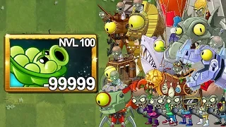 Plants Vs Zombies 2 Tiraguisante Nivel 100 Vs Todos Los Zombots