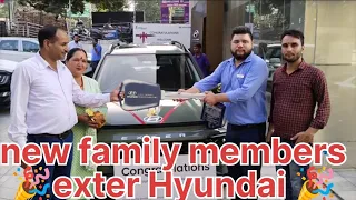 finally new car Hyundai😜 exter ki delivery le li//new family members Hyundai exter delivery 🎉🎉🎉