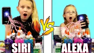 SIRI vs ALEXA Twin Telepathy SLIME Challenge!!!