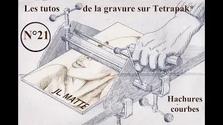 Tuto gravure sur Tetrapak JLM n°21 : Hachures (2/2, hachures courbes)