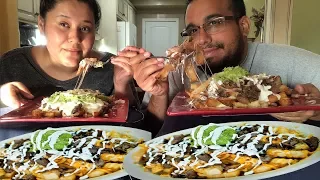 CHEESY CARNE ASADA FRIES MUKBANG | STORYTIME| FRENCH FRIES | FRIED FOOD |