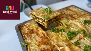 Turkish Borek with Spinach and Minced Meat