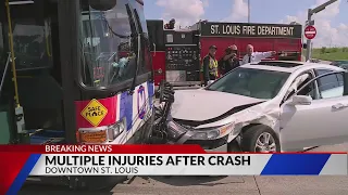 Three vehicle crash involving metro bus
