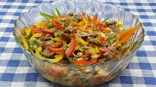 Ən dadli və faydalı rəngarəng bibər salatı | salata tarifleri  metbex  yemək reseptləri