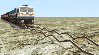 TRAINS RUNNING ON RISKY RAILWAY TRACKS || TRAINS Vs RISKY RAILROAD - Train Simulator 2022