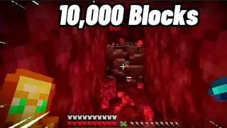 I mined 10,000 blocks in a straight line in the nether..... #minecraft #subscribe