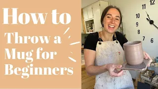 How to Center Clay on the Pottery Wheel. Throwing a Mug for Beginners.