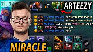 MIRACLE Open ALL CHAT with ARTEEZY after this 1V9 Anti-Mage GOD