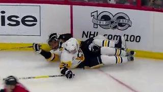 Teammates collide, Malkin and Daley go hard into boards