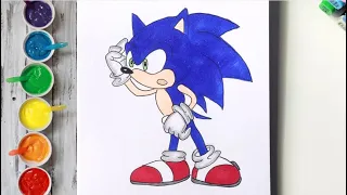 How to Draw SONIC the Hedgehog | Easy Painting | #viral #youtube #painting #art #sonic