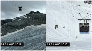 Stelvio, il ghiacciaio in sofferenza: il confronto 2020-2022 è sconfortante