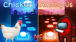 Chicken Song vs Among Us Theme Song - Tiles Hop EDM Rush