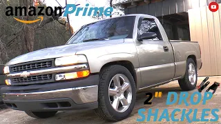 2" DROP SHACKLES INSTALLATION | 2000 CHEVY SILVERADO 1500 | AMAZON PRIME