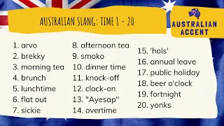 Australian Slang Words You Need To Know: Time (1 to 20)