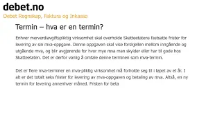 Termin – hva er en termin? - Debet Faktura, Regnskap og Inkasso