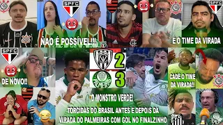 TORCIDAS DO BRASIL ANTES E DEPOIS DA VIRADA INDEPENDIENTE DEL VALLE 2X3 PALMEIRAS COM GOL NO FINAL