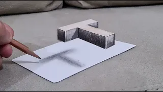 very easy 3d drawing on paper a letter
