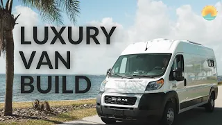 VAN TOUR | Luxury custom van build with hidden shower, full kitchen, garage, and more!