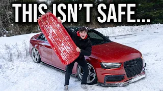 SLEDDING BEHIND MY 500HP AUDI S4