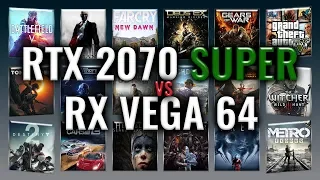 RTX 2070 SUPER vs RX VEGA 64 Benchmarks | Gaming Tests Review & Comparison | 59 tests