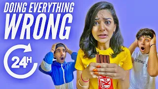 DOING EVERYTHING WRONG FOR 24 HOURS | Rimorav Vlogs