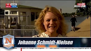 Johanne Schmidt-Nielsen highfiver under interview