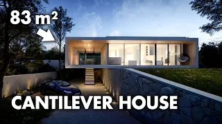 cantilever with suspended stairs | WALKTHROUGH & FLOOR PLAN