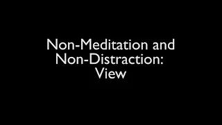 Non distraction, non meditation; meditation by Mingyur Rinpoche