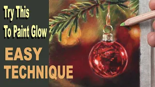 Pastel painting Tutorial | Painting Shiny things... Christmas Bauble.