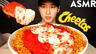 ASMR HOT CHEETOS CHICKEN PARMESAN & SPICY FIRE NOODLES (No Talking) COOKING & EATING SOUNDS