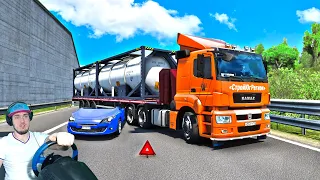 ПОПАЛ В ДТП НА КАМАЗ-5490 NEO - - EURO TRUCK SIMULATOR 2 - ETS 2 моды + РУЛЬ