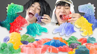 Mukbang Rainbow jelly candy Kohakuto 무지개 공룡 코하쿠토 먹방