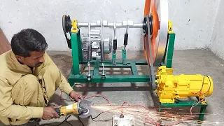 How To Make Flywheel Free Energy Generator With 5kv Alternator & 2HP Motor Connect Spring Machine