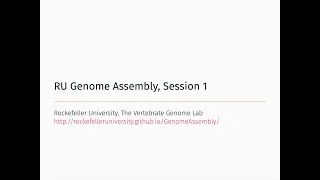 Genome Assembly (Session 1)