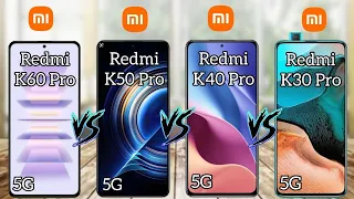 Xiaomi Redmi K60 Pro Vs Redmi K50 Pro Vs Redmi K40 Pro Vs Redmi K30 Pro | Full Comparison (2023)