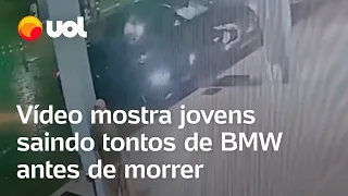 Mortos na BMW: Vídeo mostra jovens saindo tontos do carro antes de morrer