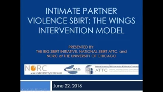 Intimate Partner Violence SBIRT: The WINGS Intervention Model