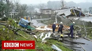 Japan hit by biggest typhoon in decades - BBC News