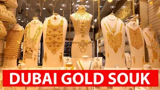 [4K] A WALKING TOUR OF THE DUBAI GOLD SOUK DEIRA-AMAZING VIEWS OF THE GORGEOUS SHOPS WINDOWS